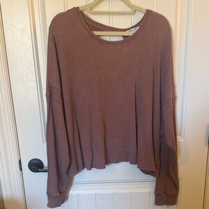 Double Zero Brown Ribbed Sweatshirt
